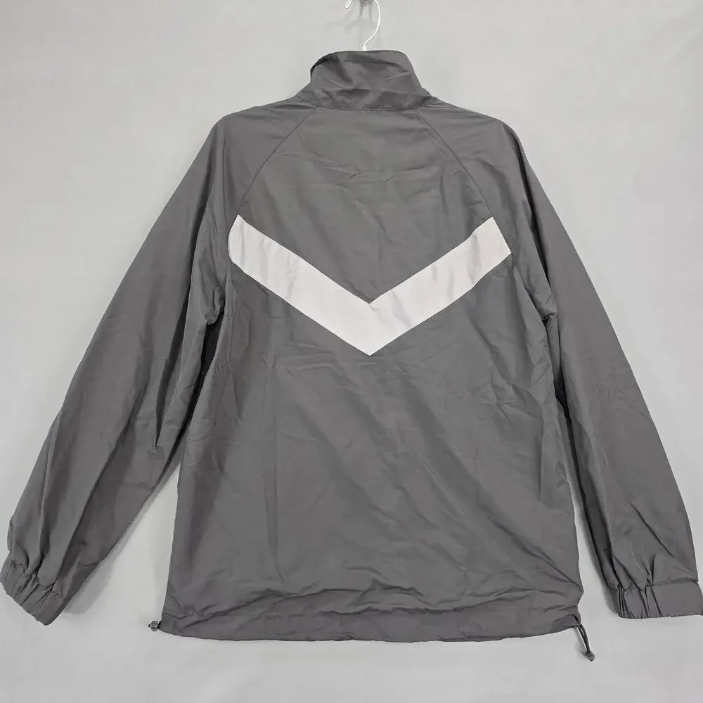 Original Use Gray Windbreaker Jacket Lightweight Nylon 1/2 Zip Lined Mens Size S
